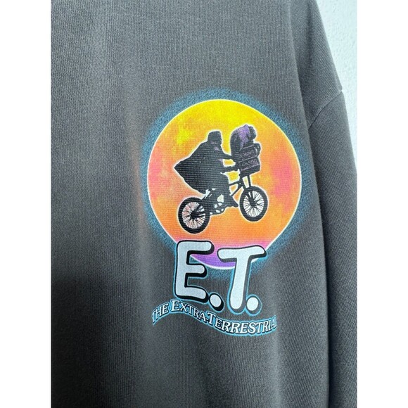 H&M Kids 5T E.T. Extraterrestrial Sweatshirt Dark Grey Oversized Crewneck - Picture 4 of 12